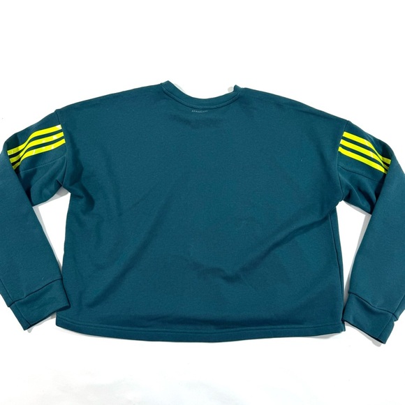 Adidas Aero ready Crop Sweatshirt Neon Stripe - Picture 3 of 8